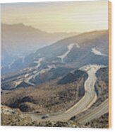 Jebel Jais Road In Uae Wood Print