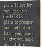 Jeremiah 29 11 - Inspirational Quotes Wall Art Collection Wood Print