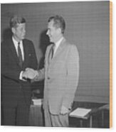 John F. Kennedy And Richard Nixon Wood Print