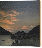 Jordan Pond And The Bubbles Under The Stars Wood Print