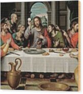 Juan De Juanes / 'the Last Supper', Ca. 1562, Spanish School, Oil On Panel, 116 Cm X 191 Cm, P00846. Wood Print