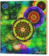 Kaleidoscope Moon For Children Gone To Soon Number - 3 Intensified Wood Print