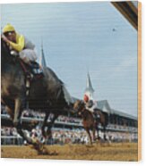 Kentucky Derby Horse Racing Action Wood Print