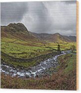 Kettle Crag & Langdales, Lake District Wood Print