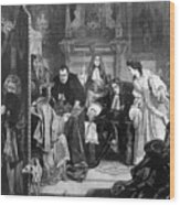 King James Ii 1633-1701 Receiving News Wood Print