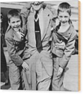 Kirk Douglas And Sons Michael And Joel Wood Print