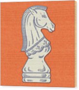 Knight Chess Piece Wood Print