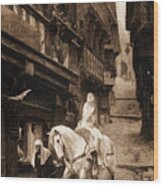 Lady Godiva Riding Naked On Horse Wood Print