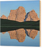 Lago Delle Baste And Monte Pelmo Sunset Wood Print