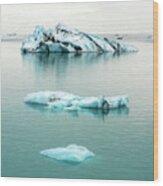 Lagoon Icebergs - Iceland Wood Print