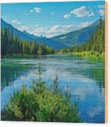 Lake At Banff Indian Trading Post Wood Print