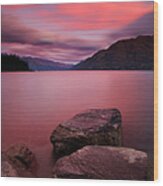 Lake Wakatipu At Dusk Wood Print