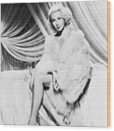 Lana Turner Posing In A Fur Wood Print