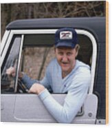 Larry Bird Poses In His Truck Wood Print