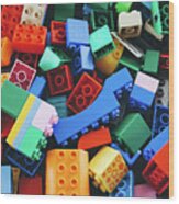 Lego Building Bricks And Blocks Wood Print