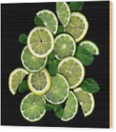 Lemons, Limes & Mint Wood Print