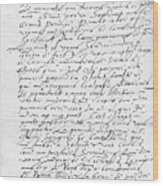 Letter Written By Queen Elizabeth I Wood Print