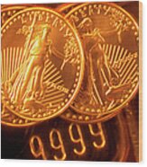 Liberty Gold Coins Wood Print