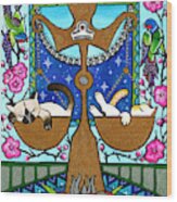 Libra Cat Zodiac Wood Print