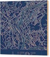 Liege Blueprint City Map Wood Print