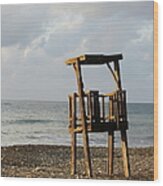 Lifeguard Stand, Polis Beach Wood Print