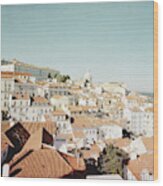 Lisbon Skyline Wood Print