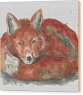 Little Fox Wood Print