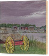 Lobster Crate Wagon Of Malpeque Wood Print