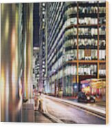 London Taxi - Canary Wharf Wood Print