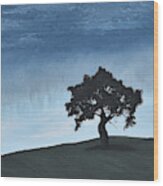 Lone Tree Wood Print