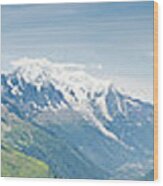 Looking Over Mont Blanc Chamonix Wood Print
