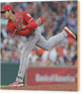 Los Angeles Angels Of Anaheim  V Wood Print