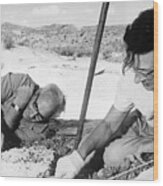 Louis And Mary Leakey Digging For Bones Wood Print