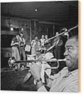 Louis Armstrong R., Who Reshaped Jazz Wood Print