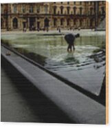 Louvre, Water Wood Print