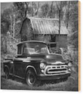 Love That Black And White 1957 Chevy Truck Wood Print