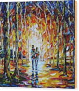Lovers In The Park Wood Print