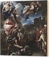 Luca Giordano / 'turno Vencido Por Eneas', 1688, Italian School, Oil On Canvas. Wood Print