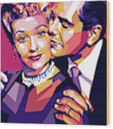Lucille Ball And Desi Arnaz, With Synopsis Wood Print