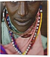 Maasai Man In Nkama Village In Kenya On Wood Print