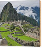Machu Picchu In Peru Unesco World Wood Print
