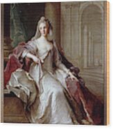 Madame Henriette De France As A Vestal Virgin By Jean Marc Nattier Wood Print