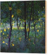 Magic Fireflies Wood Print
