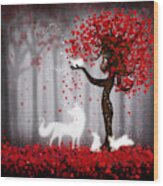 Magical Heart Tree Forest For Spirit Animals Wood Print