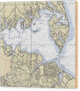 Magothy River -maryland Nautical Chart _v2 Wood Print