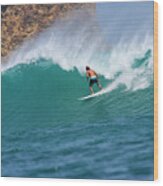 Man Surfing, Indonesia Wood Print