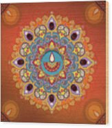 Mandala Diwali Lights Wood Print