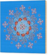 Mandala Flowering Series#3. Light Blue Wood Print