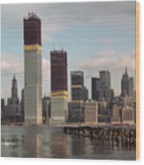 Manhattan Skyline Including Twin Towers Wood Print