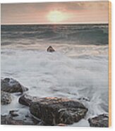Mansands Beach At Dawn, South Devon Wood Print